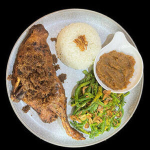 Half Bebek Goreng from Warung Jogglo al zen zen , Bali , sukawati , pantai purnama